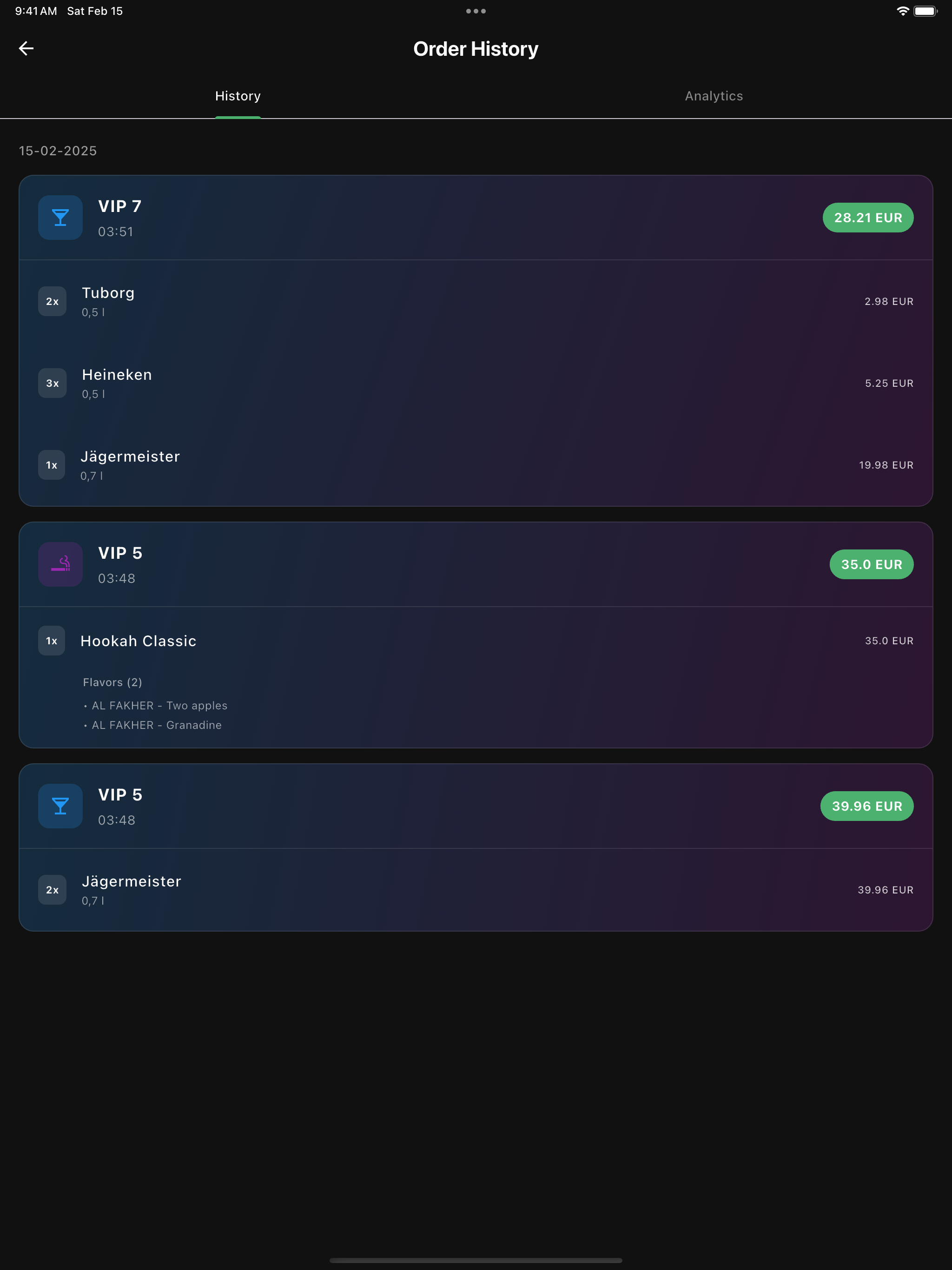 Order History